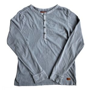 7FAM Henley Long Sleeve Tee Slate Grey Soft